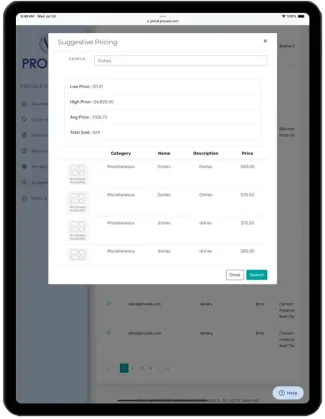 Estate Sale Software by ProSale – Suggestive Pricing Estate Sale Software by ProSale - Suggestive Pricing